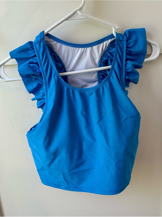Latched Mama Other - Latched Mama Bright Blue nursing Ruffle Tank Top